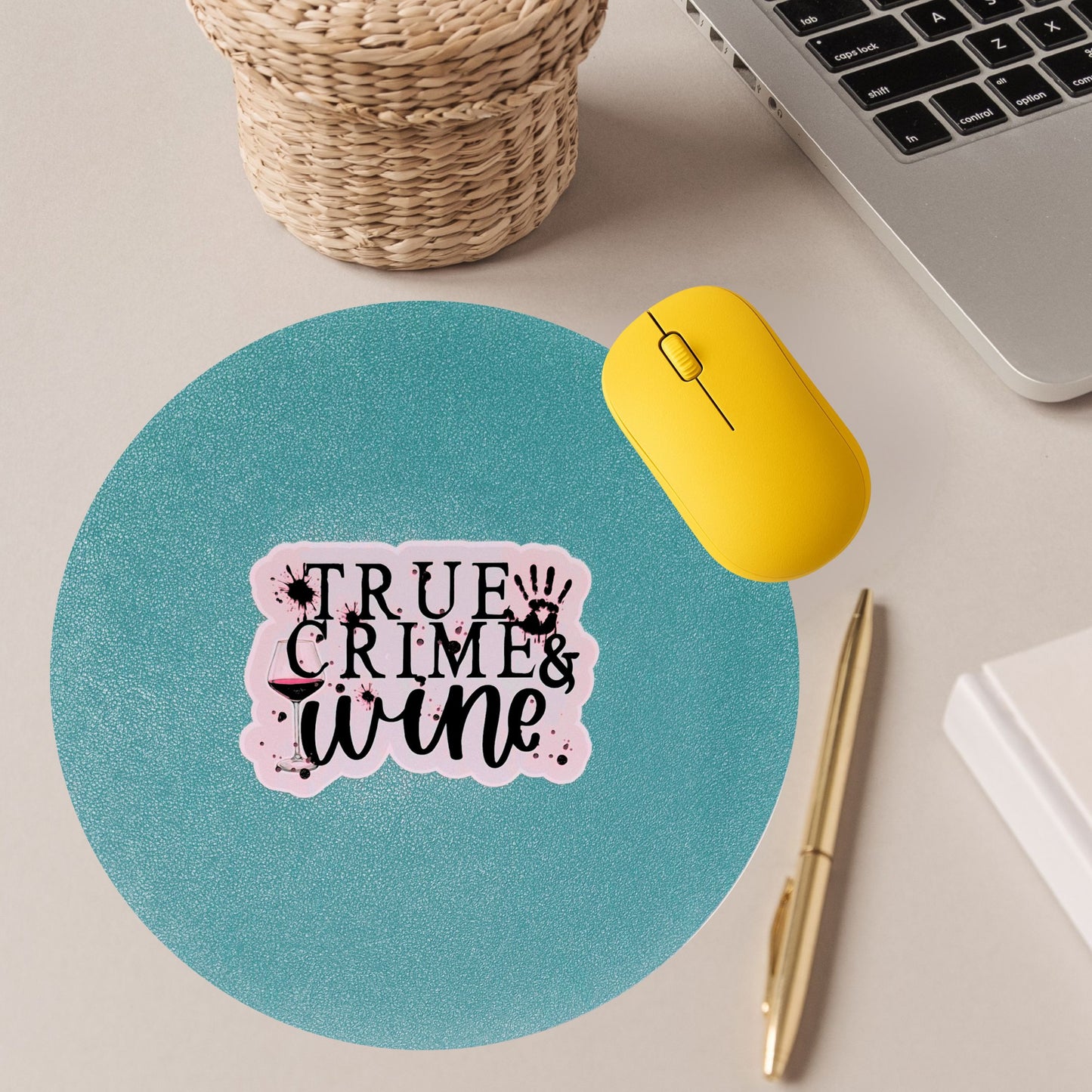 True Crime & Wine Mouse Pad