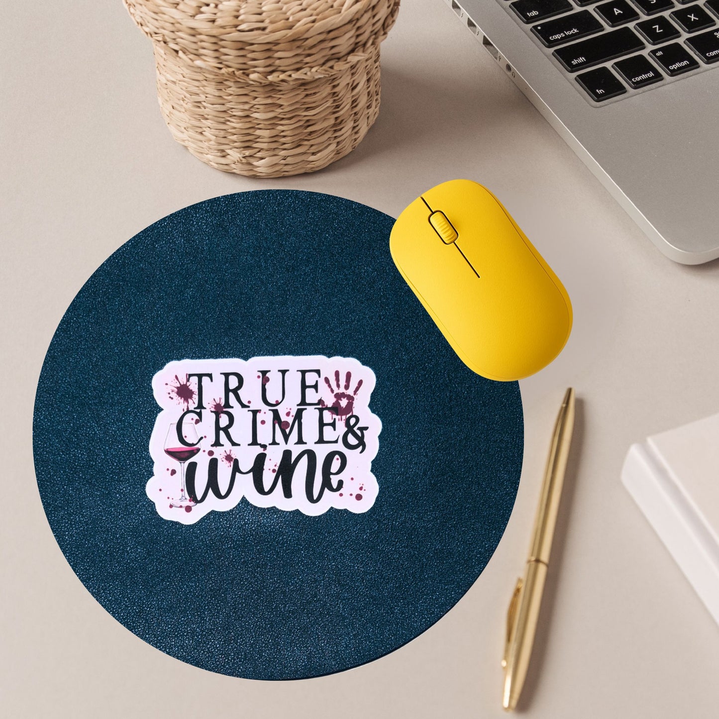 True Crime & Wine Mouse Pad