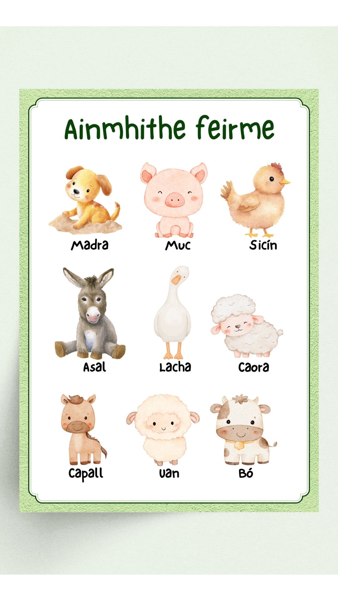 Ainmhithe Feirme - A3 Print